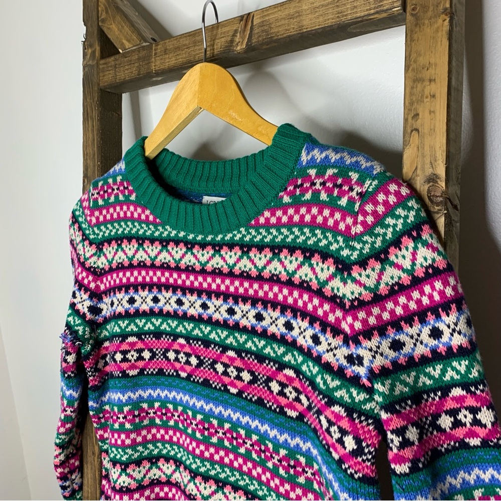 J Crew Colorful Patterned Sweater - Picture 2 of 7